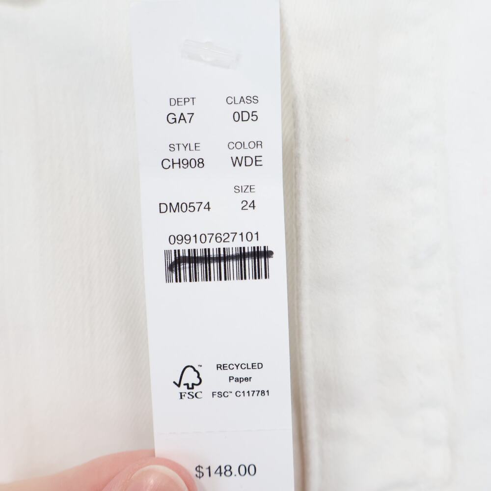 J.Crew High Rise Kickout Jean White Denim Size 24 NWT - Picture 5 of 9